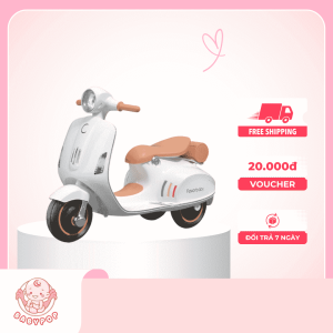 Xe đồ chơi cao cấp cho trẻ Vaspa màu trắng.